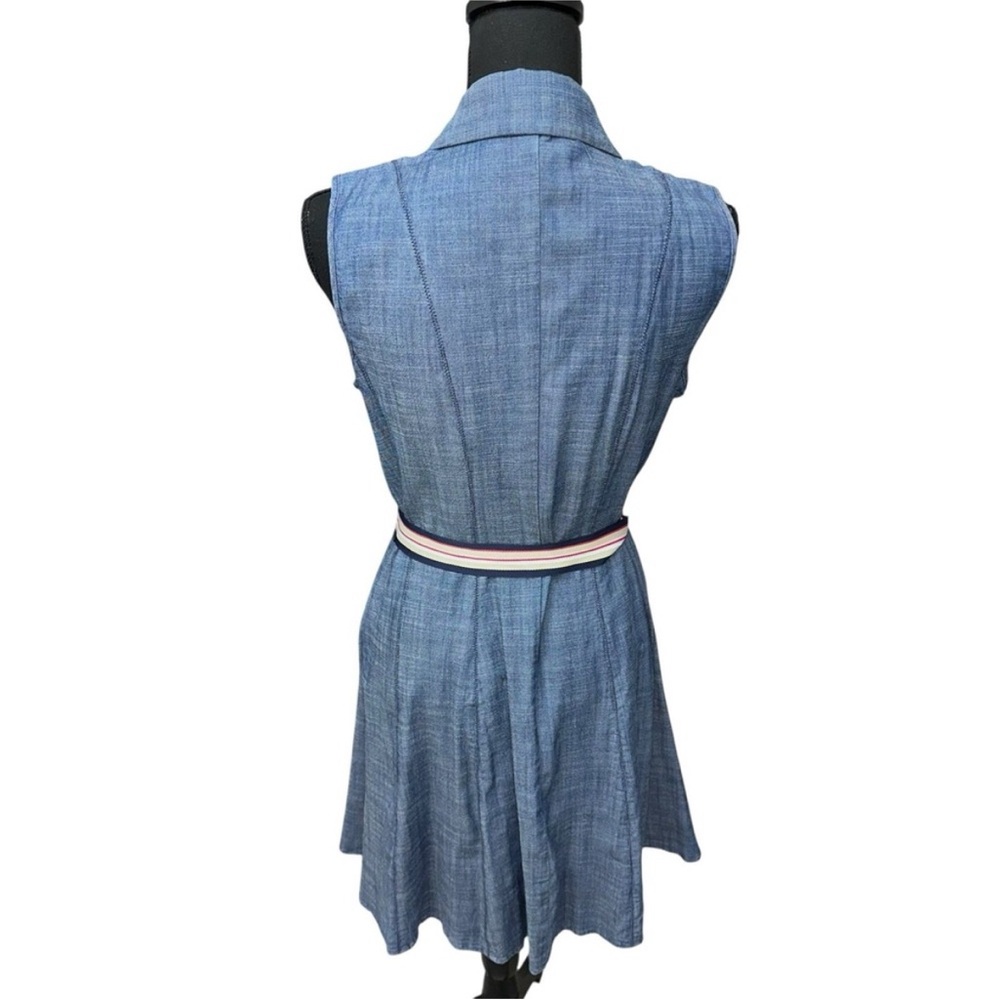 Tommy Hilfiger Denim Blue Sleeveless Dress with Belt - Picture 7 of 10